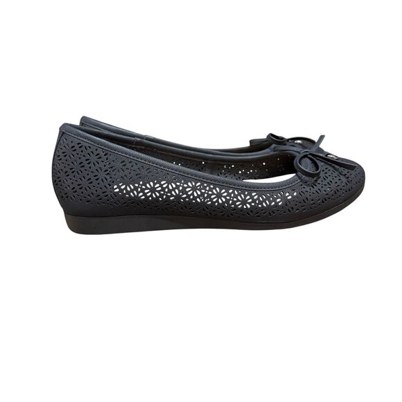 GIANI BERNINI Odeysa Memory Foam Perforated Ballet Round Toe Flats Black 8.5 - Picture 2 of 7